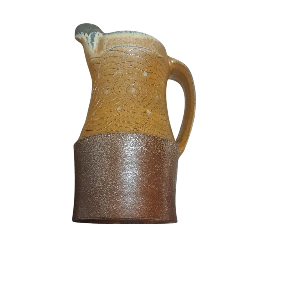 Brown Ceramic Art Jug with Rustic Charm